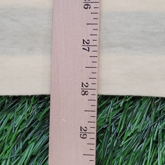 Vintage Y2K IZOD Stripes Polo Shirt Medium 20x28 Ivory Preppy - Picture 5 of 12